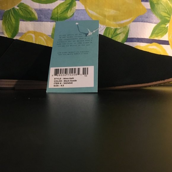 Toms Black Suede Women's Kelli Flats - Picture 2 of 3